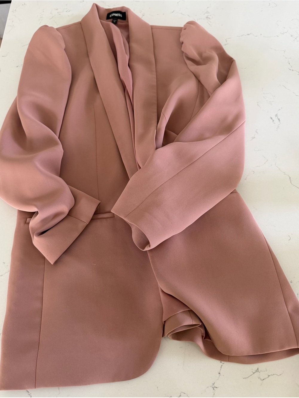 Express Blazer Jumpsuit in Dusty Rose Pink